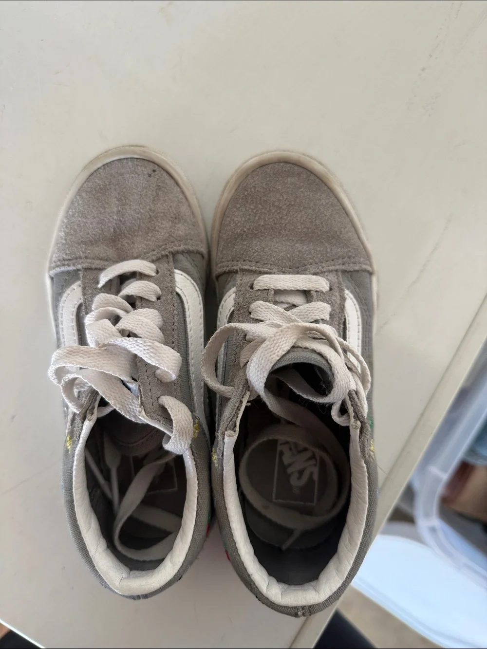 Vans Kids Gray Suede & Canvas Low-Top Sneakers with White Stripe